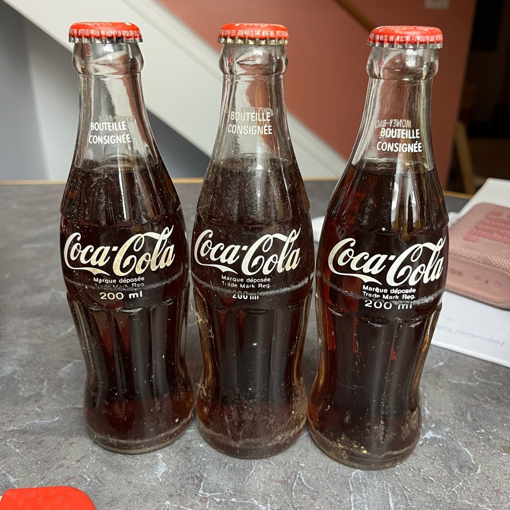 Coca-Cola Classic Glass Bottles Trio